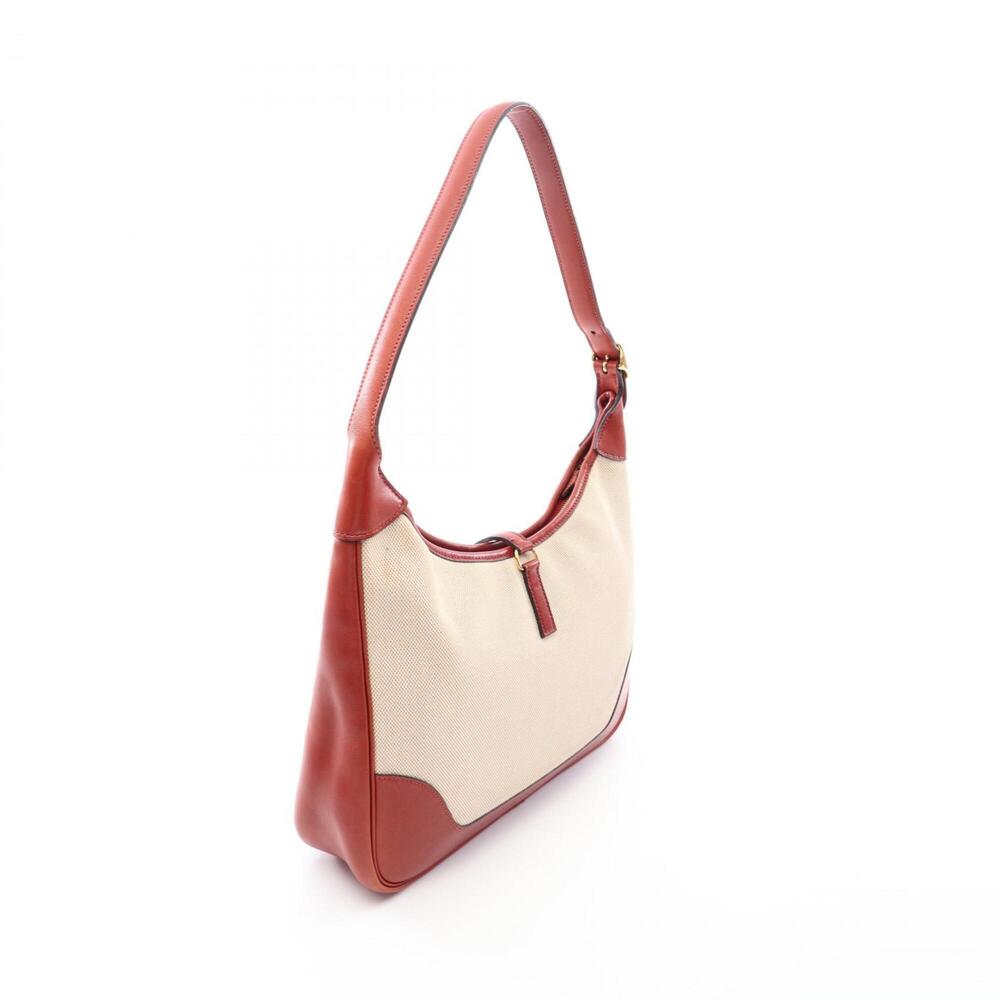 Hermes Trim 31 Shoulder Bag/Handbag, Leather, Toile H, Ivory/Burgundy, Women's. - Picture 2 of 15